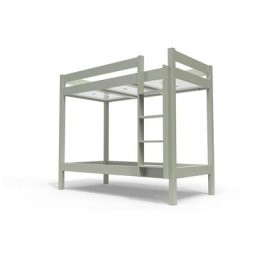 Lit superposé 2 places 90x190 avec échelle droite bois ABC 90x190 Moka