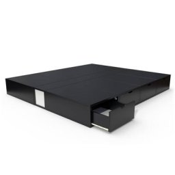 Lit double avec rangement tiroirs Cube 160x200 Noir