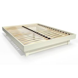 Lit plateforme 2 places bois massif 140x200 Ivoire