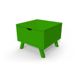 Table de chevet Scandinave bois Viking + tiroir Vert
