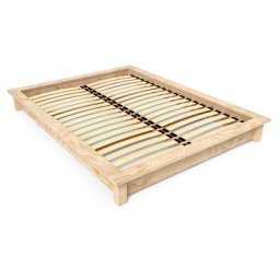 Lit futon 2 places bois massif Solido 140x200 Brut