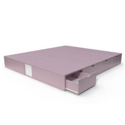 Lit double avec rangement tiroirs Cube 160x200 Violet Pastel