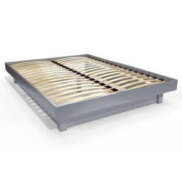 Lit plateforme 2 places bois massif 160x200 Gris Aluminium