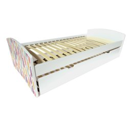 Banquette lit gigogne Happy 90x190 bois et décor 90x190 Décor Plumes