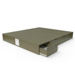 Lit double avec rangement tiroirs Cube 160x200 Taupe