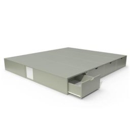 Lit double avec rangement tiroirs Cube 160x200 Moka