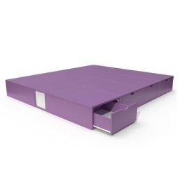 Lit double avec rangement tiroirs Cube 160x200 Lilas
