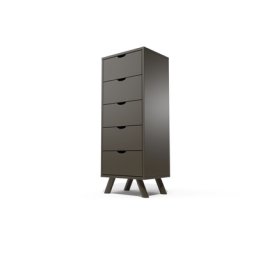 Chiffonnier Scandinave bois 5 tiroirs Viking Wengé
