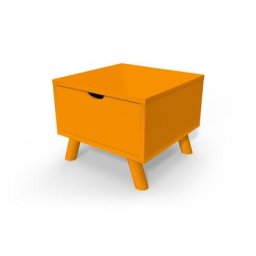 Table de chevet Scandinave bois Viking + tiroir Orange