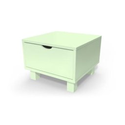 Table de chevet bois Cube + tiroir Vert Pastel