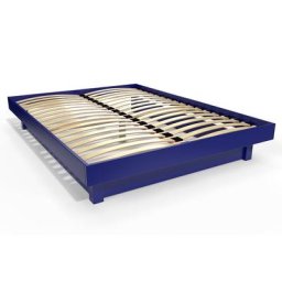 Lit plateforme 2 places bois massif 140x200 Bleu foncé