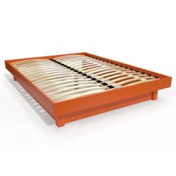 Lit plateforme 2 places bois massif 140x190 Orange