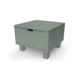 Table de chevet bois Cube + tiroir Gris