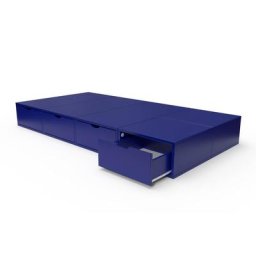 Lit 90x200 1 place avec tiroirs Cube bois 90x200 Bleu foncé