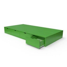 Lit 90x200 1 place avec tiroirs Cube bois 90x200 Vert