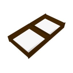 Lot de 2 tiroirs sur roulettes pin massif Wengé