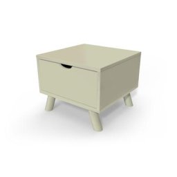 Table de chevet Scandinave bois Viking + tiroir Moka