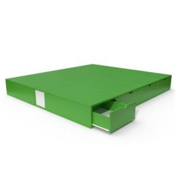 Lit double avec rangement tiroirs Cube 160x200 Vert