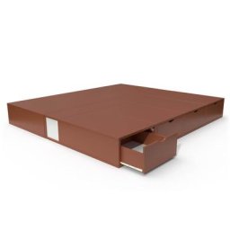 Lit double avec rangement tiroirs Cube 160x200 Chocolat
