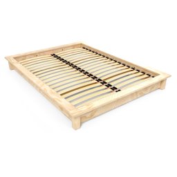 Lit futon 2 places bois massif Solido 160x200 Vernis Naturel
