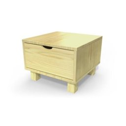 Table de chevet bois Cube + tiroir Miel
