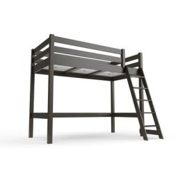Lit mi-hauteur ABC 90x200 bois avec échelle inclinée 90x200 Wengé
