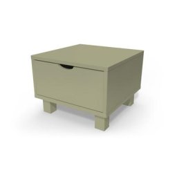 Table de chevet bois Cube + tiroir Taupe