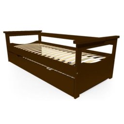 Lit Gigogne Topaze Pin massif 90x190 Wengé