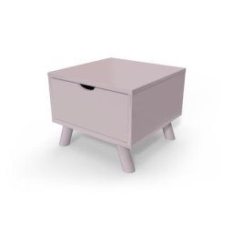 Table de chevet Scandinave bois Viking + tiroir Violet Pastel
