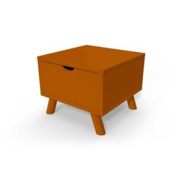 Table de chevet Scandinave bois Viking + tiroir Chocolat