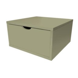 Cube de rangement bois 50x50 cm + tiroir Taupe