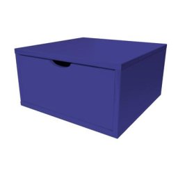 Cube de rangement bois 50x50 cm + tiroir Bleu foncé