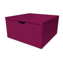 Cube de rangement bois 50x50 cm + tiroir Prune