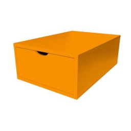 Cube de rangement bois 75x50 cm + tiroir Orange