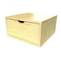 Cube de rangement bois 50x50 cm + tiroir Miel