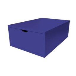 Cube de rangement bois 75x50 cm + tiroir Bleu foncé