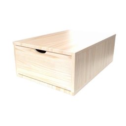 Cube de rangement bois 75x50 cm + tiroir Vernis Naturel