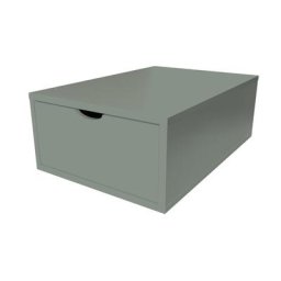 Cube de rangement bois 75x50 cm + tiroir Gris