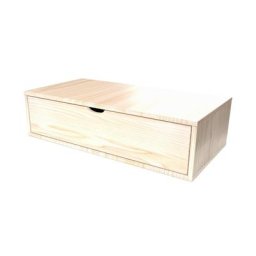 Cube de rangement bois 100x50 cm + tiroir Vernis Naturel