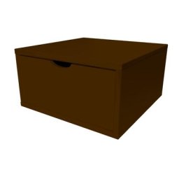 Cube de rangement bois 50x50 cm + tiroir Wengé