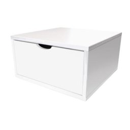 Cube de rangement bois 50x50 cm + tiroir Blanc