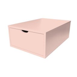 Cube de rangement bois 75x50 cm + tiroir Rose Pastel
