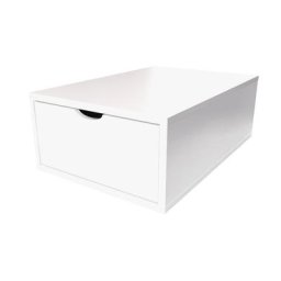 Cube de rangement bois 75x50 cm + tiroir Blanc