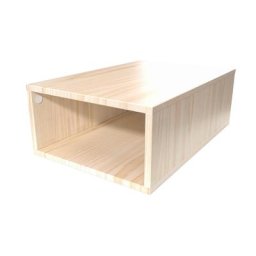 Cube de rangement bois 75x50 cm Vernis Naturel