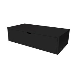 Cube de rangement bois 100x50 cm + tiroir Noir