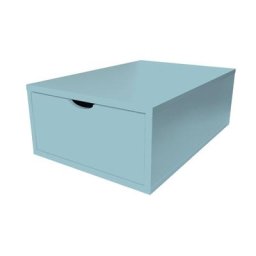 Cube de rangement bois 75x50 cm + tiroir Bleu Pastel
