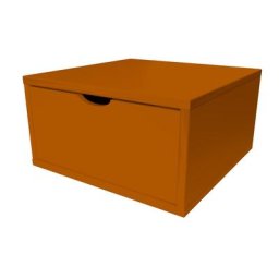Cube de rangement bois 50x50 cm + tiroir Chocolat