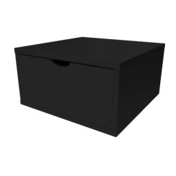 Cube de rangement bois 50x50 cm + tiroir Noir
