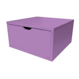 Cube de rangement bois 50x50 cm + tiroir Lilas