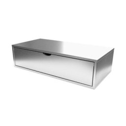 Cube de rangement bois 100x50 cm + tiroir Gris Aluminium